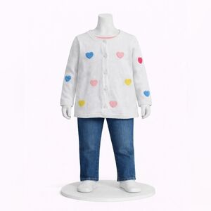 H&M Kids Cardigan with Colorful Heart Accents